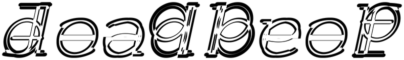 Ambigram for deadbeef in Couri